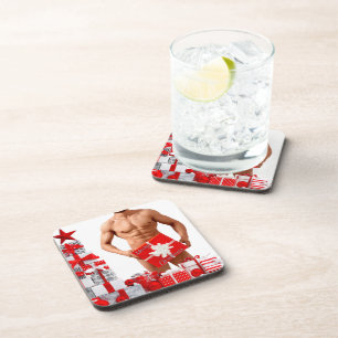 Porta-copo Feliz Natal SlipperyJoe presente vermelho branco p