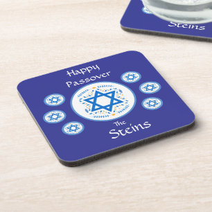 Porta-copo Feliz PÁSCOA Estrela Azul de Davi NOME