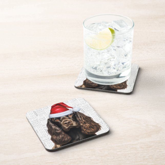 Porta-copo Feriado de Cachorro Marrom Papais noeis Espanhol (Lado Direito)