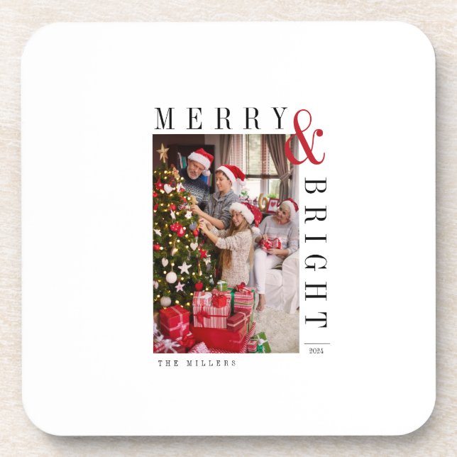 Porta-copo Feriado de Script Moderno do Cartões de foto de Na (Frente)