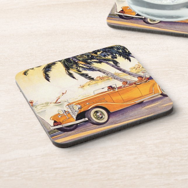 Porta-copo Férias Vintage em Carro Convertível (Left Side)