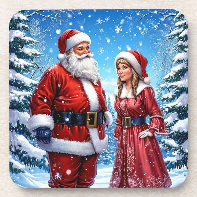 Porta-copo Feset Santa Claus e Sra. Claus (Frente)