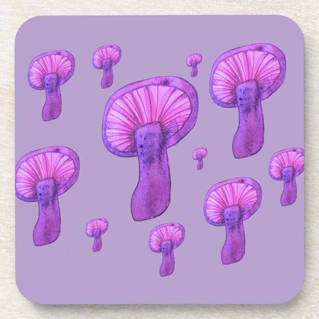Porta-copo Festa de cogumelos roxos (Frente)