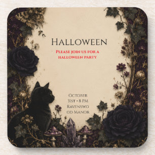 Porta-copo Festa de Halloween Gótica Rosas, Murta Escura, Mar