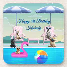 Porta-copo Festa Personalizada da Piscina do Cachorro