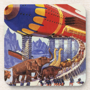 Porta-copo Ficção científica do vintage, animais selvagens