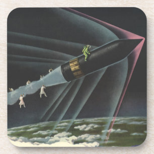 Porta-copo Ficção Científica Vintage Astronauta Pilotando um 