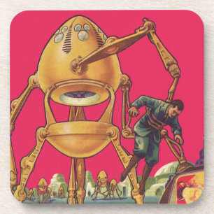 Porta-copo Ficção científica vintage robô alienígena captura