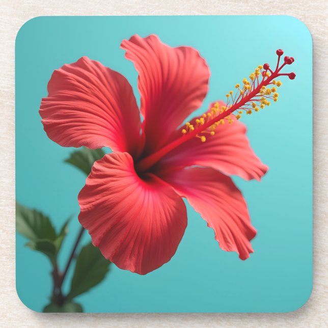 Porta-copo Fiery Red Hibiscus (Frente)