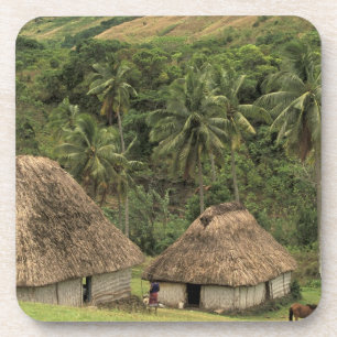 Porta-copo Fiji, Viti Levu, Navala, Tradicional Bure houses