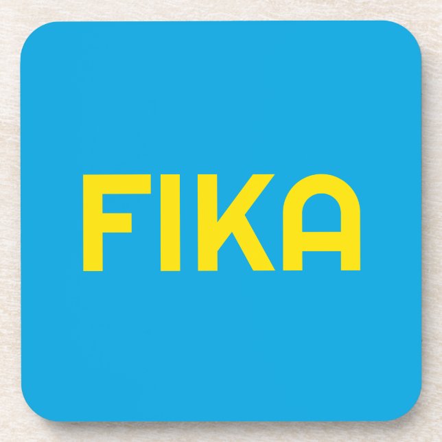 Porta-copo FIKA Amarelo e Azul Negrito (Frente)