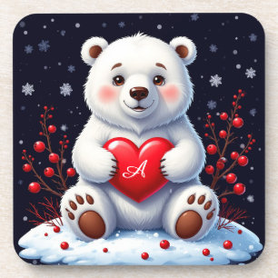 Porta-copo Filhote de Urso Polar Branco Adorável Segurando um