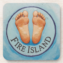 Porta-copo Fire Island descalço e livre! Presente engraçado p
