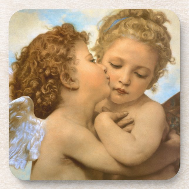 Porta-copo First Kiss (detalhe de anjo), de Bouguereau (Frente)