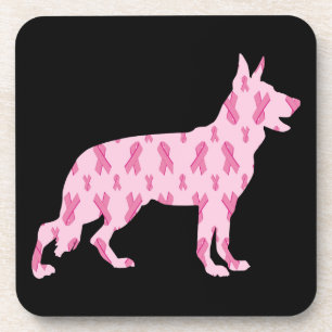 Porta-copo Fitas de Cancer rosa german shepherd
