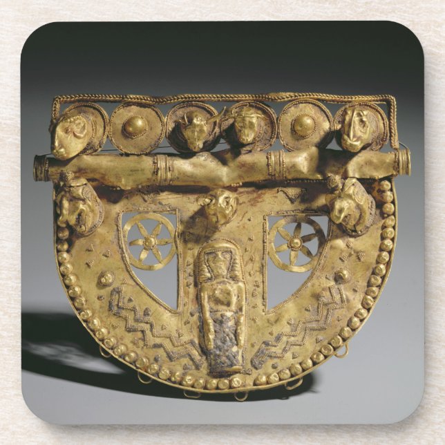 Porta-copo Fivela de cinto com decoração granulada, (Frente)