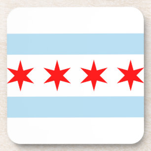 Porta-copo Flag of Chicago, Illinois Beeve Coaster