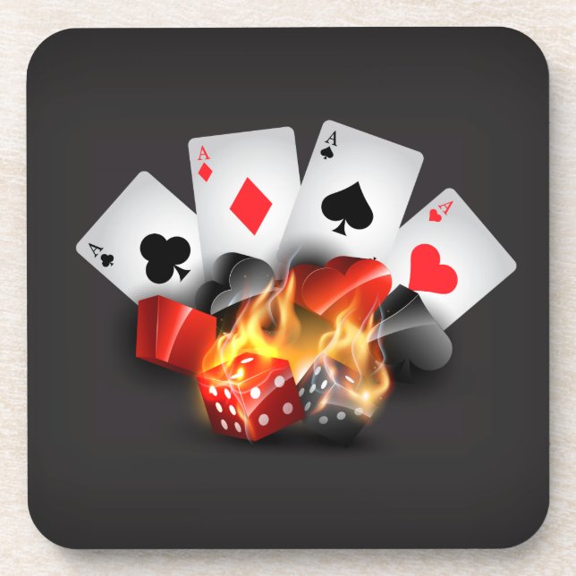 Porta-copo Flame Poker Casino Black (Frente)