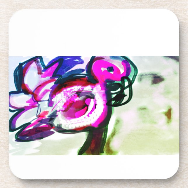 Porta-copo Flamingo, flor, alegria (Frente)