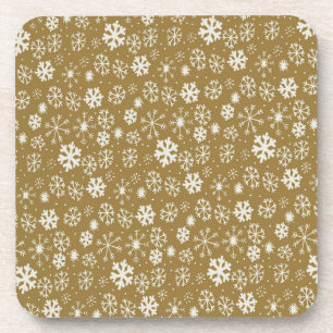 Porta-copo Floco de Neve com Fundo Dourado