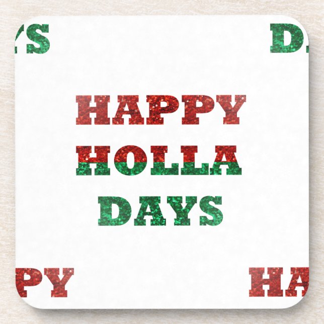 Porta-copo floco de neve feliz feriado (Frente)