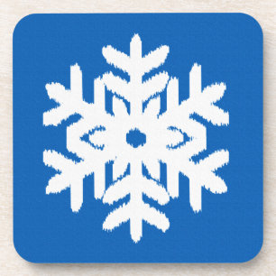 Porta-copo Floco de Neve Ikat - Azul cobalto e branco