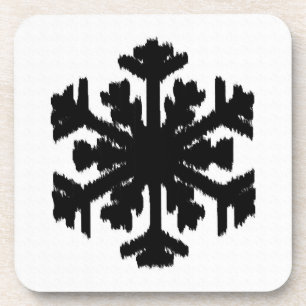 Porta-copo Floco de Neve Ikat - Branco e preto
