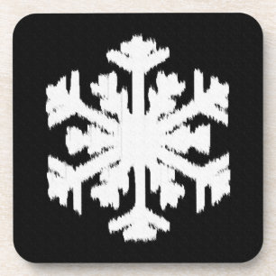 Porta-copo Floco de Neve Ikat - Preto e branco