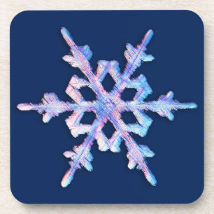 Porta-copo Floco de neve iridescente em azul escuro