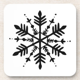 Porta-copo Floco de Neve Minimalista Preto e Branco