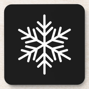 Porta-copo Floco Nórdico Branco Elegante Formal Em Preto