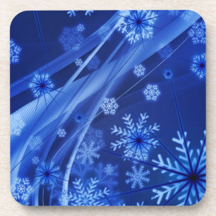 Porta-copo Flocos de neve azuis