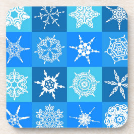 Porta-copo Flocos de neve azuis