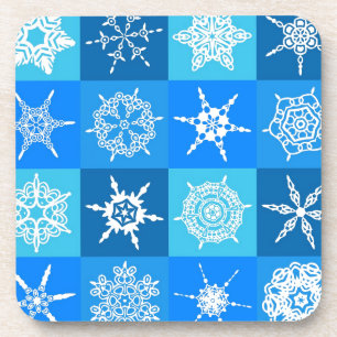 Porta-copo Flocos de neve azuis