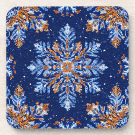 Porta-copo Flocos de neve azuis 3d
