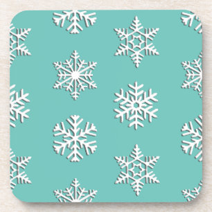 Porta-copo Flocos de neve brancos de 3 d, fundo personalizáve