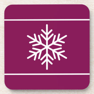 Porta-copo Flocos De Neve De Na moda Branco Sobre Vermelho Bo