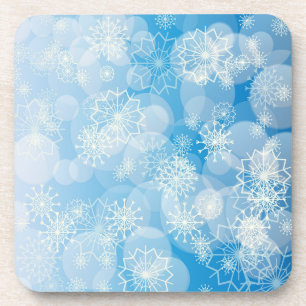 Porta-copo Flocos de neve de Natal sobre fundo azul