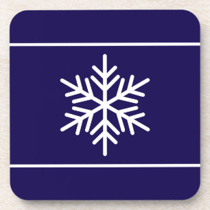 Porta-copo Flocos de neve Na moda brancos em azul Marinho pro
