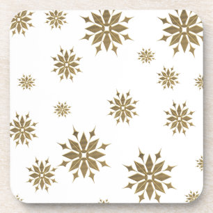 Porta-copo Flocos de neve ouro