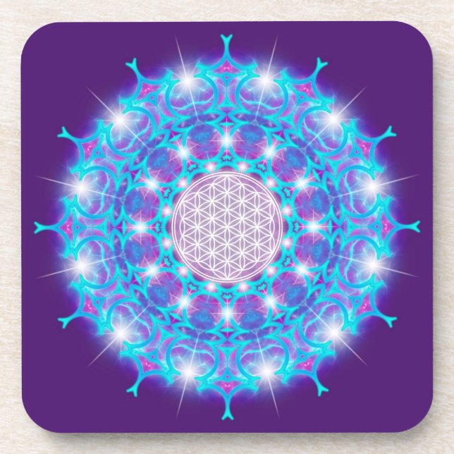 Porta-copo FLOR DA LIFE/Blume des Lebens Estrelas Mandala (Frente)
