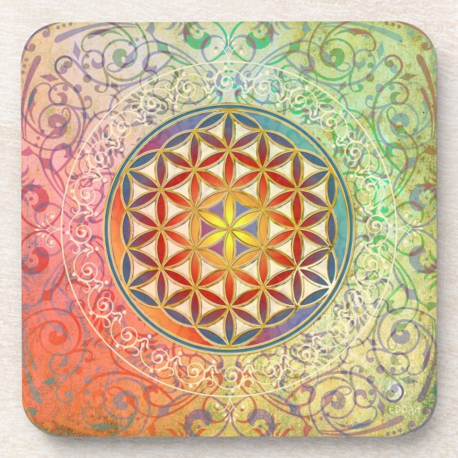 Porta-copo Flor da Vida - Ornamento I (Frente)