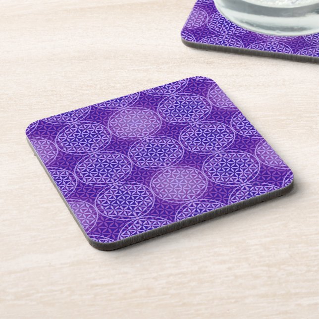 Porta-copo Flor da vida - padrão do selo - roxo (Left Side)