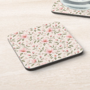Porta-copo Flor de Cerejeira Rosa Suave Padrão Floral Sem Cos