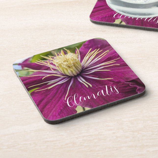 Porta-copo Flor de Clematite Roxa (Left Side)