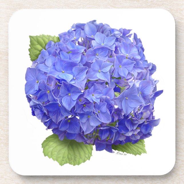 Porta-copo Flor de Hydrangea Azul (Frente)