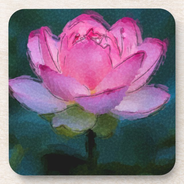 Porta-copo Flor de Lotus Rosa (Frente)