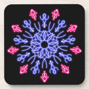 Porta-copo Flor de néon azul e vermelho