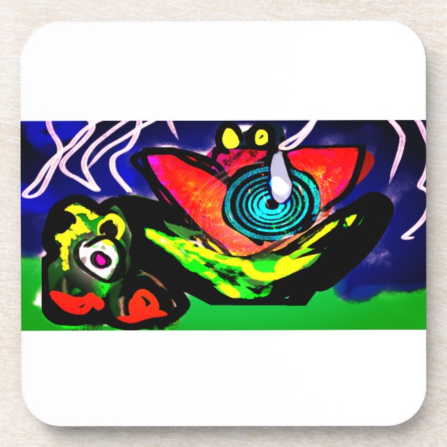 Porta-copo Flor de primavera e sapo (Frente)