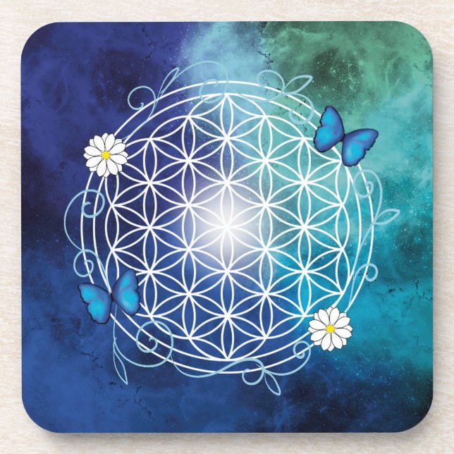 Porta-copo flor de vida borboleta (Frente)